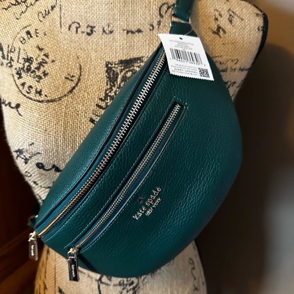 Kate Spade New York❤️ Leila Belt Bag~Deep Jade Pebbled Leather NWT. - Picture 4 of 9